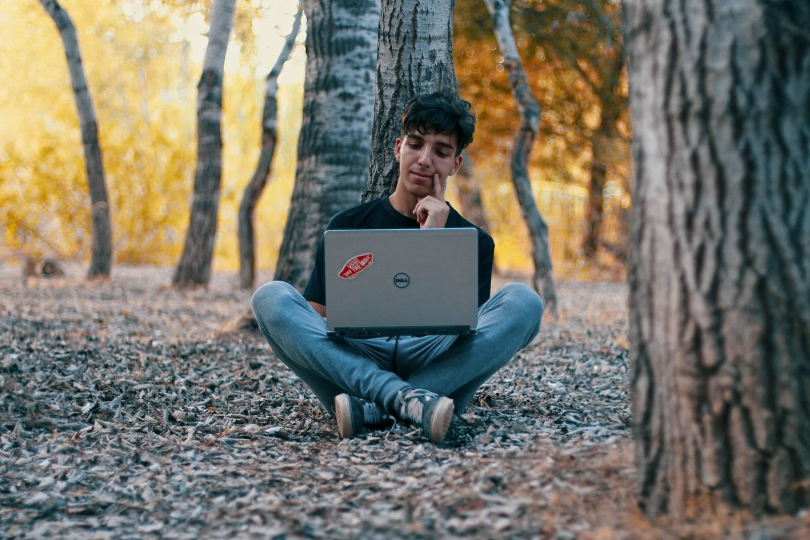 man reading on how to start an outdoor blog